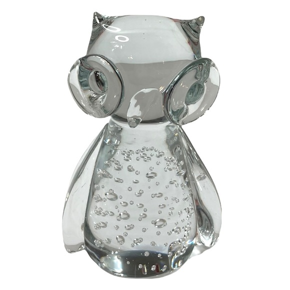 Owl Hand Blown Murano Glass Artisan Hand Blown Piece Adorable Whimsical Wise Owl